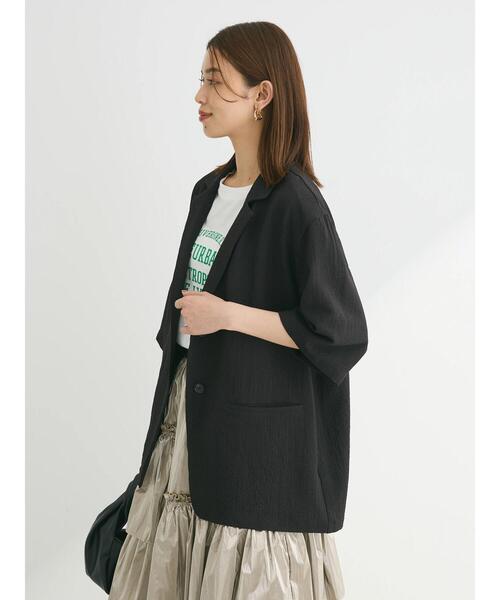 ELENCARE DUE（エレンカーレデュエ）の「・ELENCARE　DUE　ジャカードジャケット（テーラードジャケット・レディース・ブラック/グレー/ブルー・FREE）」の9枚目の写真