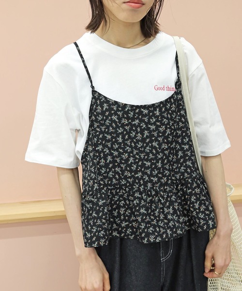 Crisp(クリスプ)の「【ZOZOTOWN限定カラー】2wayフラワーギャザーキャミ(シャツ/ブラウス・レディース・ブラック/ブラウン・FREE)」の7枚目の写真