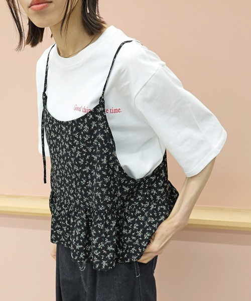 Crisp(クリスプ)の「【ZOZOTOWN限定カラー】2wayフラワーギャザーキャミ(シャツ/ブラウス・レディース・ブラック/ブラウン・FREE)」の8枚目の写真