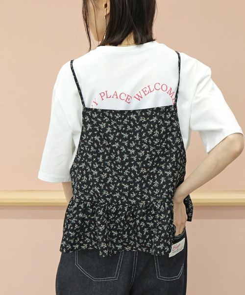 Crisp(クリスプ)の「【ZOZOTOWN限定カラー】2wayフラワーギャザーキャミ(シャツ/ブラウス・レディース・ブラック/ブラウン・FREE)」の9枚目の写真