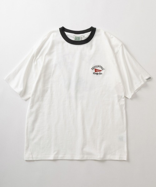 POWER TO THE PEOPLE(パワートゥーザピープル)の「【POWER TO THE PEOPLE/パワー トゥザ ピープル】BULLDOG&TURTLE ワンポイントロゴ& バッグBIGイラストデザイン ビッグシルエット半袖Tシャツ/リンガーT(Tシャツ/カットソー・レディース・ホワイト×レッド/ホワイト×ブラック/チャコールグレー/レッド/ホワイト/ネイビー・M/L/XL)」の10枚目の写真