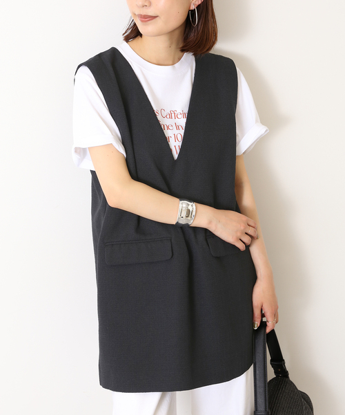 Vネック チュニック ジレ