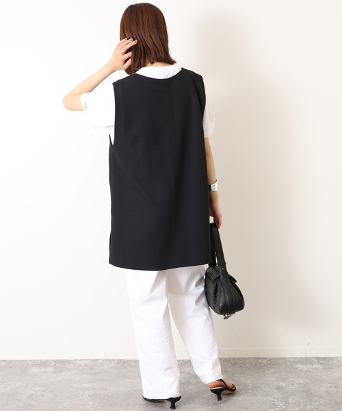 SLOBE IENA（スローブイエナ）の「Vネック チュニック ジレ（ベスト・レディース・ブラック系その他/ブラック・FREE）」の5枚目の写真