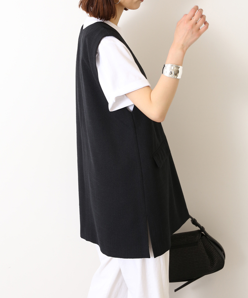 SLOBE IENA（スローブイエナ）の「Vネック チュニック ジレ（ベスト・レディース・ブラック系その他/ブラック・FREE）」の7枚目の写真