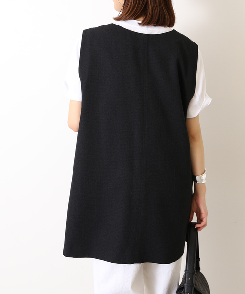 SLOBE IENA（スローブイエナ）の「Vネック チュニック ジレ（ベスト・レディース・ブラック系その他/ブラック・FREE）」の8枚目の写真