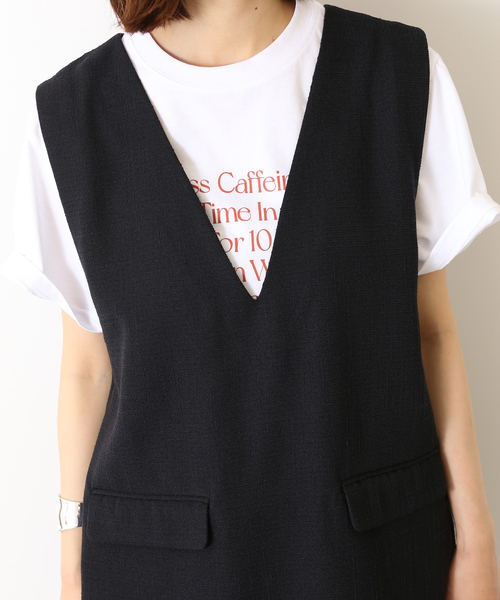 SLOBE IENA（スローブイエナ）の「Vネック チュニック ジレ（ベスト・レディース・ブラック系その他/ブラック・FREE）」の9枚目の写真