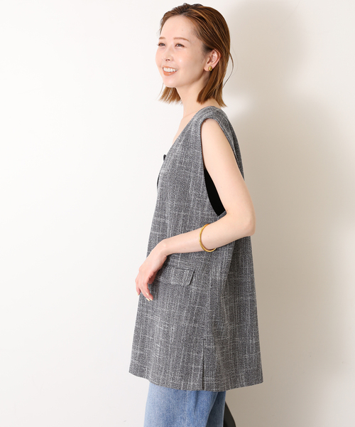 SLOBE IENA（スローブイエナ）の「Vネック チュニック ジレ（ベスト・レディース・ブラック系その他/ブラック・FREE）」の15枚目の写真