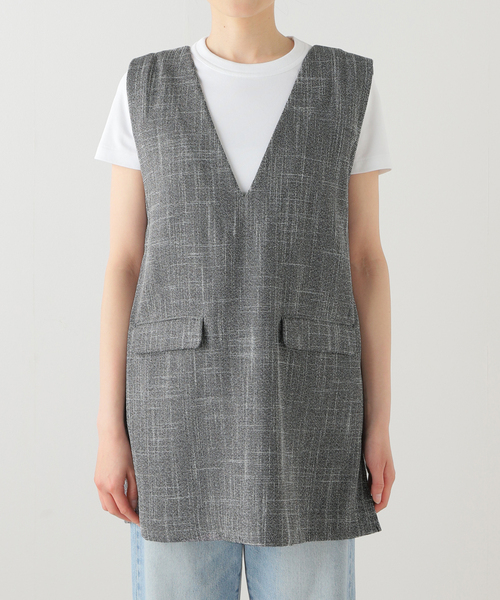 SLOBE IENA（スローブイエナ）の「Vネック チュニック ジレ（ベスト・レディース・ブラック系その他/ブラック・FREE）」の18枚目の写真