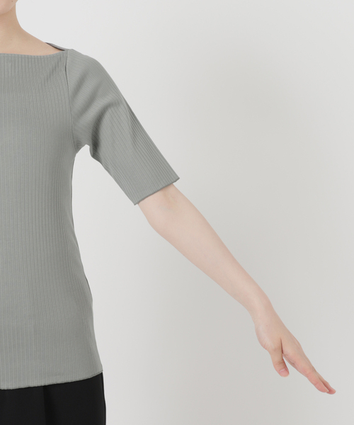 VERMEIL par iena（ヴェルメイユパーイエナ）の「アシンメトリーネックプルオーバー（Tシャツ/カットソー・レディース・チャコールグレー/アイボリー・FREE）」の22枚目の写真