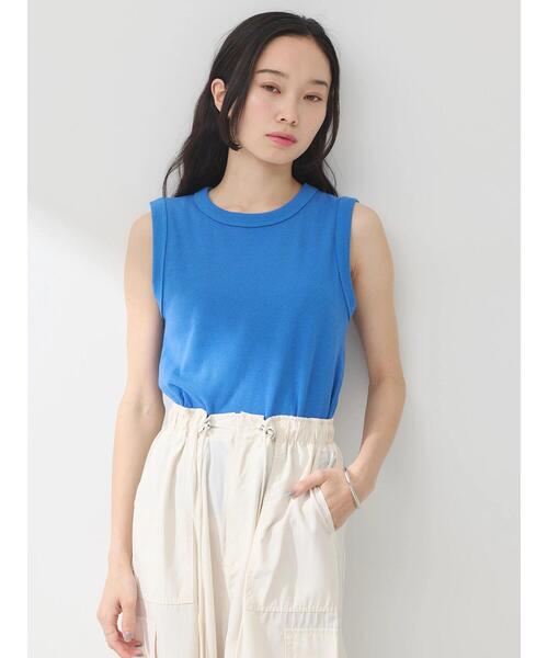 earth music&ecology（アースミュージックアンドエコロジー）の「リブタンクトップ（タンクトップ・レディース・アイボリー/ブルー/グリーン系その他3/ブラック・S/M）」の10枚目の写真