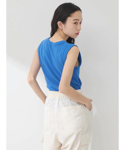 earth music&ecology（アースミュージックアンドエコロジー）の「リブタンクトップ（タンクトップ・レディース・アイボリー/ブルー/グリーン系その他3/ブラック・S/M）」の11枚目の写真