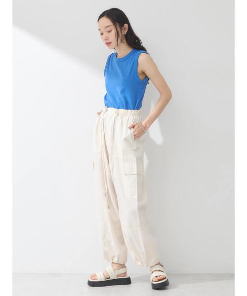 earth music&ecology（アースミュージックアンドエコロジー）の「リブタンクトップ（タンクトップ・レディース・アイボリー/ブルー/グリーン系その他3/ブラック・S/M）」の13枚目の写真