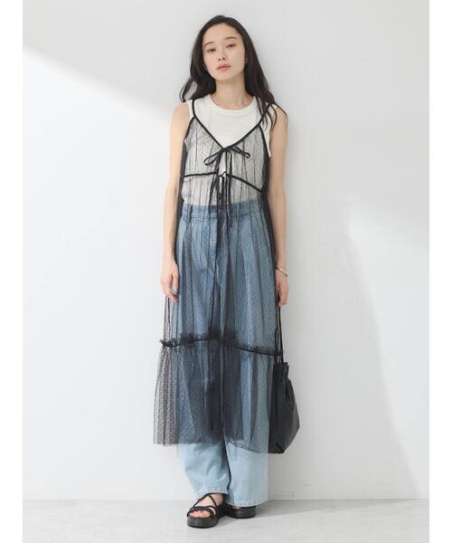 earth music&ecology（アースミュージックアンドエコロジー）の「リブタンクトップ（タンクトップ・レディース・アイボリー/ブルー/グリーン系その他3/ブラック・S/M）」の19枚目の写真