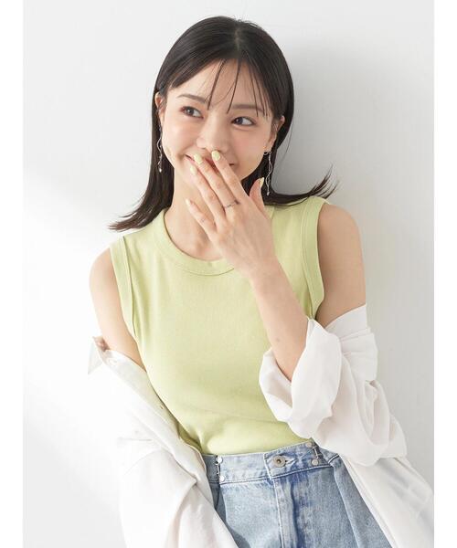 earth music&ecology（アースミュージックアンドエコロジー）の「リブタンクトップ（タンクトップ・レディース・アイボリー/ブルー/グリーン系その他3/ブラック・S/M）」の21枚目の写真