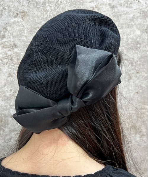 axes femme（アクシーズファム）の「オーガンジーリボンベレー（ハンチング/ベレー帽・レディース・キナリ/ブラウン/ブラック・FREE）」の3枚目の写真