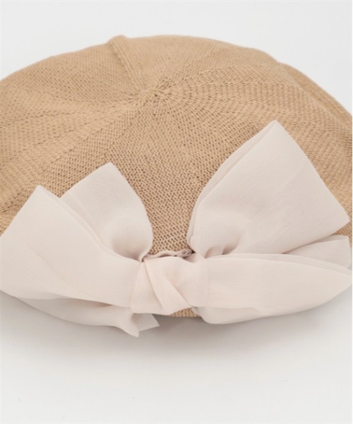 axes femme（アクシーズファム）の「オーガンジーリボンベレー（ハンチング/ベレー帽・レディース・キナリ/ブラウン/ブラック・FREE）」の17枚目の写真