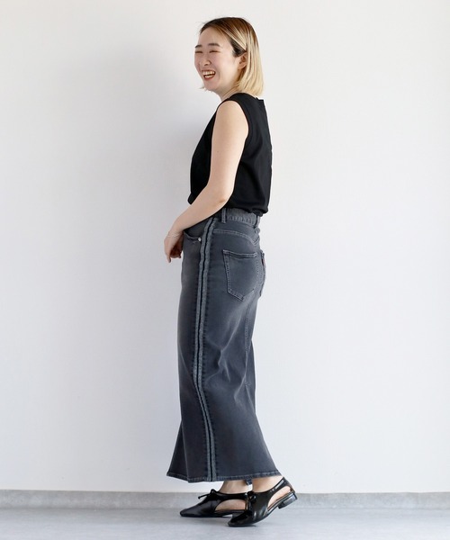 cepo(セポ)の「シルケットノースリーブTee(Tシャツ/カットソー・レディース・オフホワイト/ブラック/ブラウン・M)」の15枚目の写真