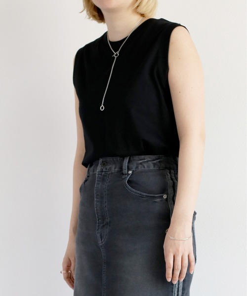 cepo(セポ)の「シルケットノースリーブTee(Tシャツ/カットソー・レディース・オフホワイト/ブラック/ブラウン・M)」の10枚目の写真