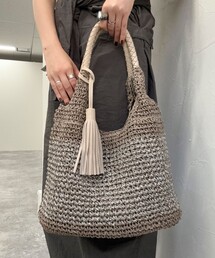 fredy emue | タッセル付ラメペーパートート(かごバッグ)