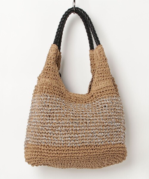 fredy emue（フレディエミュ）の「タッセル付ラメペーパートート（かごバッグ・レディース・ベージュ/グレイッシュベージュ・FREE）」の8枚目の写真