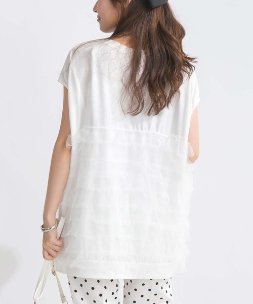 PICCIN(ピッチン)の「【WEB限定】チュールフリルロングプルオーバー(Tシャツ/カットソー・レディース・オフホワイト/ブラック・M/L)」の12枚目の写真