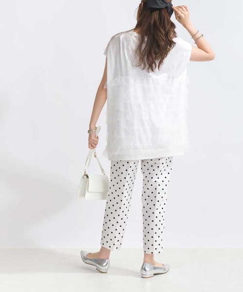 PICCIN(ピッチン)の「【WEB限定】チュールフリルロングプルオーバー(Tシャツ/カットソー・レディース・オフホワイト/ブラック・M/L)」の15枚目の写真