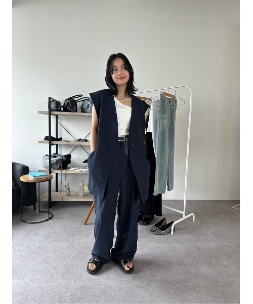 HANNE（アン）の「ワンタックワイドスラックス（スラックス・レディース・チャコールグレー/ネイビー/ベージュ・FREE/SMALL）」の11枚目の写真