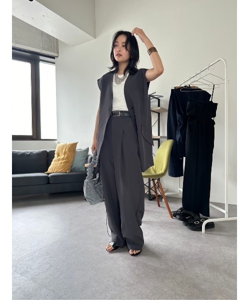 HANNE（アン）の「ワンタックワイドスラックス（スラックス・レディース・チャコールグレー/ネイビー/ベージュ・FREE/SMALL）」の8枚目の写真