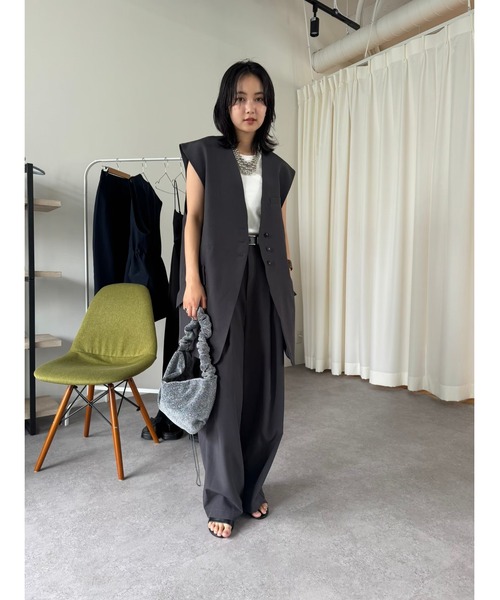 MUSINSA STANDARD LADY'S_ワンタックワイドスラックス_4色 美easy】コンフォートツイルワンタックワイドスラックスパンツ