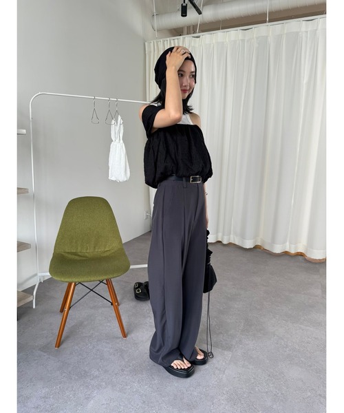 HANNE（アン）の「ワンタックワイドスラックス（スラックス・レディース・チャコールグレー/ネイビー/ベージュ・FREE/SMALL）」の20枚目の写真