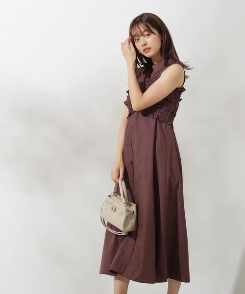 PROPORTION BODY DRESSING（プロポーションボディドレッシング）の「ギャザービスチェシャツワンピース / 1214240704（ワンピース・レディース・ベージュ系その他/ブラウン・SMALL/MEDIUM）」の16枚目の写真