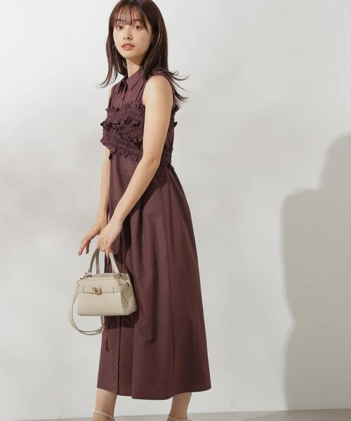 PROPORTION BODY DRESSING（プロポーションボディドレッシング）の「ギャザービスチェシャツワンピース / 1214240704（ワンピース・レディース・ベージュ系その他/ブラウン・SMALL/MEDIUM）」の14枚目の写真