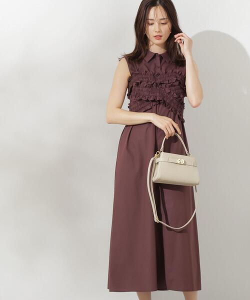 PROPORTION BODY DRESSING（プロポーションボディドレッシング）の「ギャザービスチェシャツワンピース / 1214240704（ワンピース・レディース・ベージュ系その他/ブラウン・SMALL/MEDIUM）」の6枚目の写真