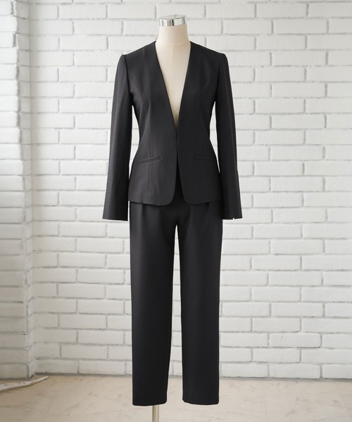 Diable baiser（ディアブルベーゼ）の「リネンライク軽やかジャケット+パンツ2点セットスーツ（セットアップ・レディース・ブラック・LL/LARGE/MEDIUM）」の20枚目の写真