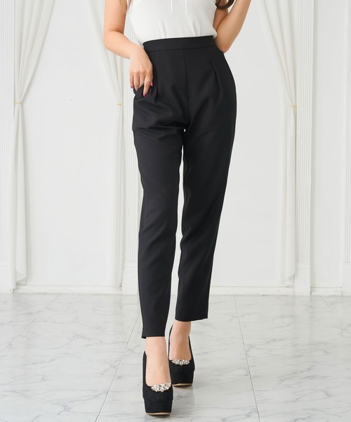 Diable baiser（ディアブルベーゼ）の「リネンライク軽やかジャケット+パンツ2点セットスーツ（セットアップ・レディース・ブラック・LL/LARGE/MEDIUM）」の5枚目の写真