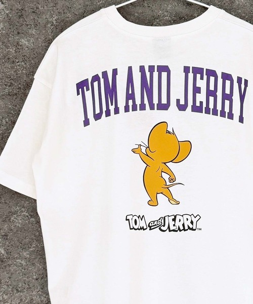 Tom&Jerry(トムアンドジェリー)の「TOM&JERRY トム&ジェリー オーバーサイズ 半袖Tシャツ(Tシャツ/カットソー・メンズ・ダークグリーン/オレンジ/モカ/杢グレー/ホワイト系2/ホワイト系1/ホワイト系/オフホワイト/ネイビー/ネイビー系/ダークグリーン系/チャコール/グレー系/ブラック系/ベージュ/ブラック・L/M/XL)」の1枚目の写真
