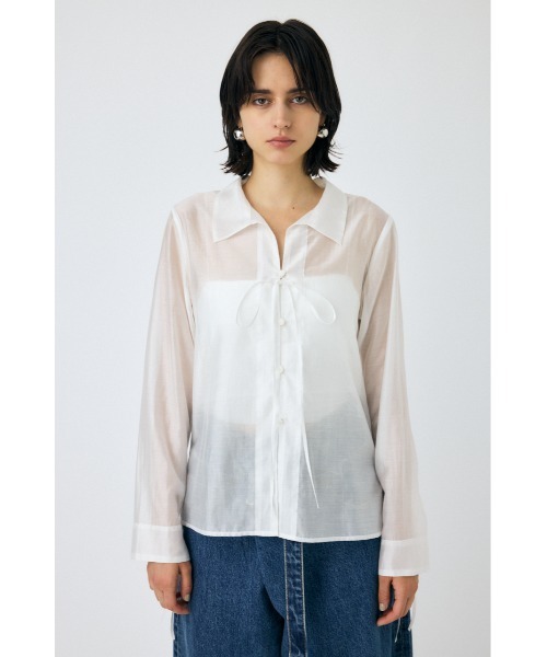 セール】RIBBON SHEER シャツ（シャツ/ブラウス）｜MOUSSY（マウジー
