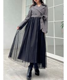 RESEXXY | チュールドッキングロングコート(トレンチコート)