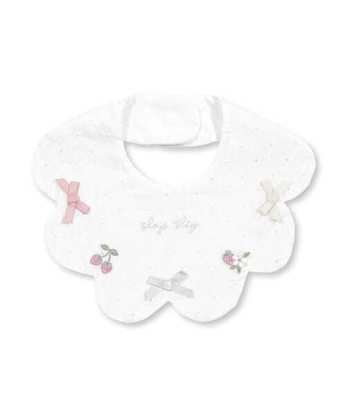 SLAP SLIP BABY（スラップスリップベビー）の「リボン付き裾スカラップレーススタイベビー（スタイ/よだれかけ・キッズ・ネイビー/ホワイト/ピンク・FREE）」の15枚目の写真