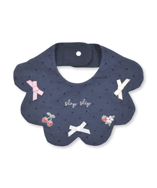 SLAP SLIP BABY（スラップスリップベビー）の「リボン付き裾スカラップレーススタイベビー（スタイ/よだれかけ・キッズ・ネイビー/ホワイト/ピンク・FREE）」の11枚目の写真