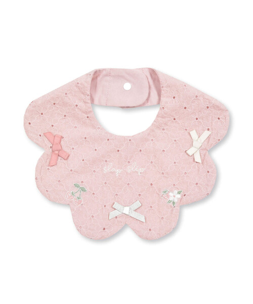 SLAP SLIP BABY（スラップスリップベビー）の「リボン付き裾スカラップレーススタイベビー（スタイ/よだれかけ・キッズ・ネイビー/ホワイト/ピンク・FREE）」の7枚目の写真