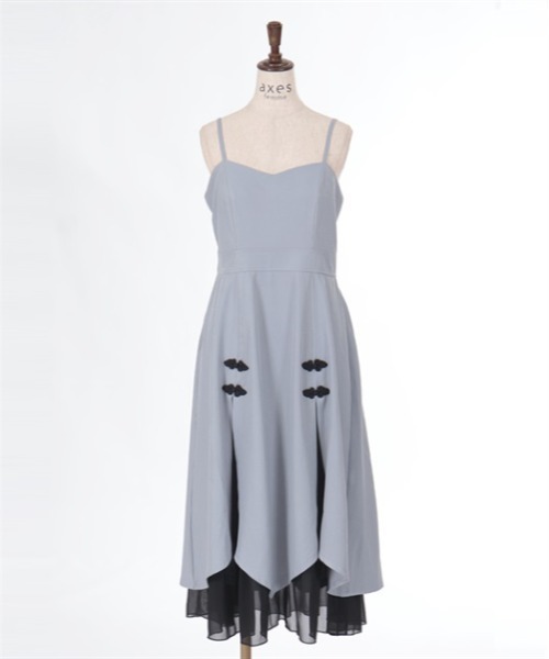 axes femme（アクシーズファム）の「チャイナ釦バイカラーワンピース（ワンピース・レディース・ブルーグリーン/ブラック/グレー・FREE）」の21枚目の写真