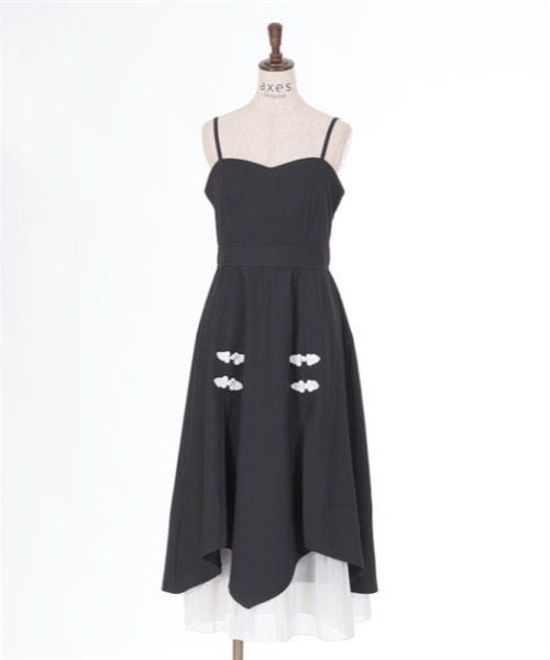 axes femme（アクシーズファム）の「チャイナ釦バイカラーワンピース（ワンピース・レディース・ブルーグリーン/ブラック/グレー・FREE）」の11枚目の写真