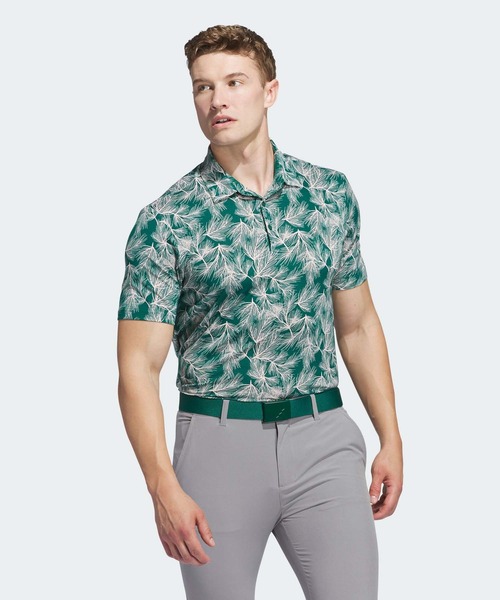 【セール】パインツリープリント 半袖 メッシュシャツ【adidas Golf/アディダスゴルフ】（ポロシャツ）｜adidas（アディダス）