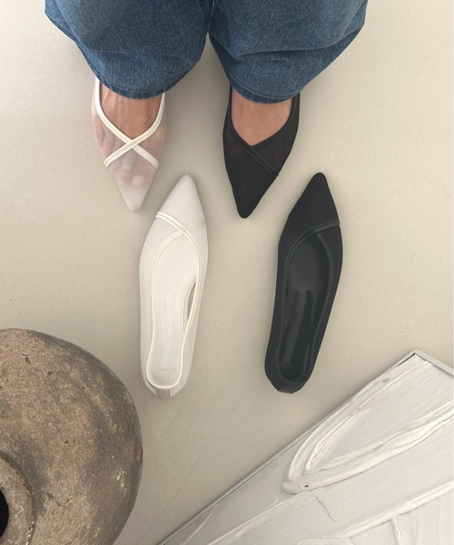 シースルーメッシュフラットシューズ（バレエシューズ）｜by muni:r（バイ ムニール）