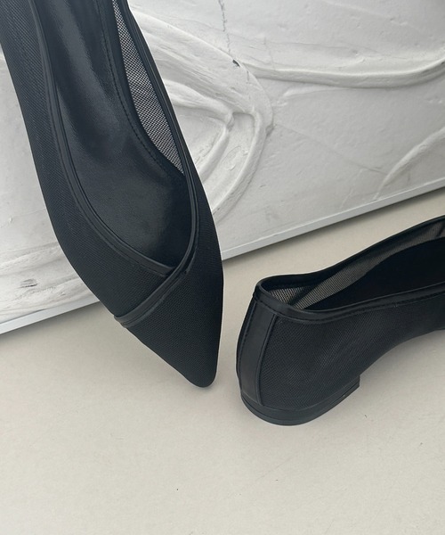 シースルーメッシュフラットシューズ（バレエシューズ）｜by muni:r（バイ ムニール）