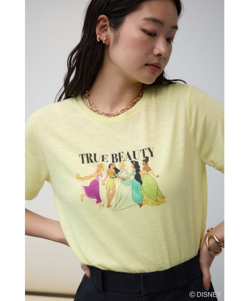 AZUL by moussy(アズールバイマウジー)の「JM プリンセスTシャツ(Tシャツ/カットソー・レディース・イエロー/オフホワイト・SMALL/MEDIUM)」の4枚目の写真