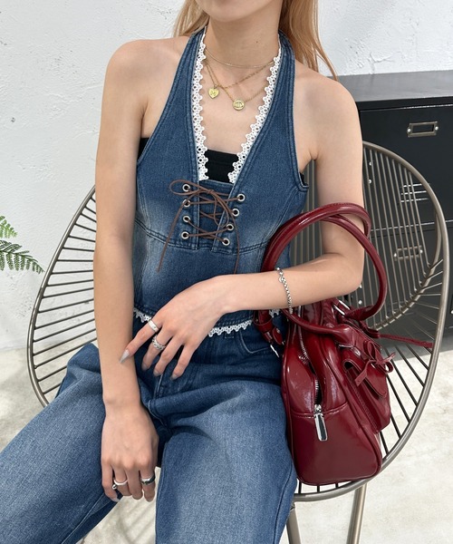 sedacle girl(セダクルガール)の「レースアップデニムベスト【SETUP着用可能】(ベスト・レディース・ライトブルー/インディゴブルー・SMALL/MEDIUM)」の17枚目の写真