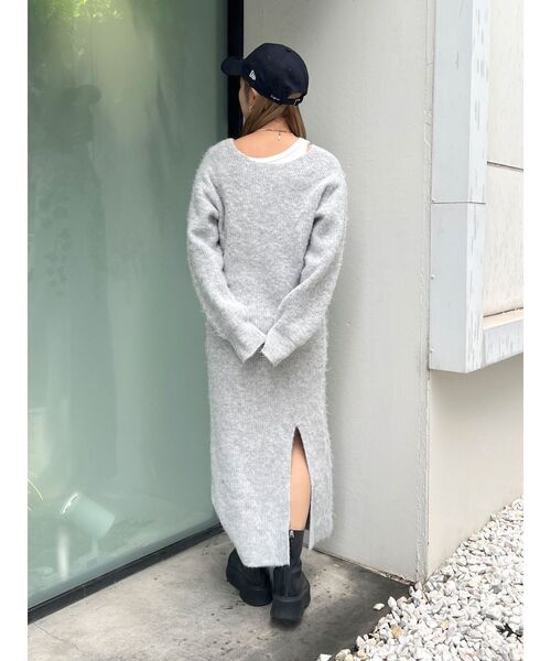 Ungrid(アングリッド)の「2Wayスリットニットワンピ-ス(ワンピース・レディース・ライトグレー/オレンジ/ベージュ・FREE)」の7枚目の写真
