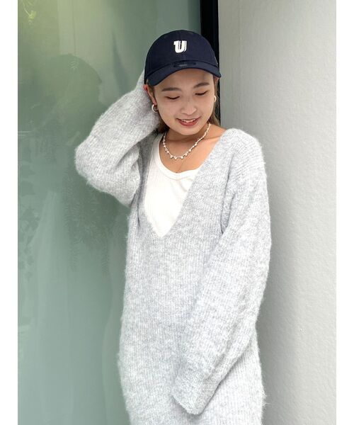 Ungrid(アングリッド)の「2Wayスリットニットワンピ-ス(ワンピース・レディース・ライトグレー/オレンジ/ベージュ・FREE)」の8枚目の写真